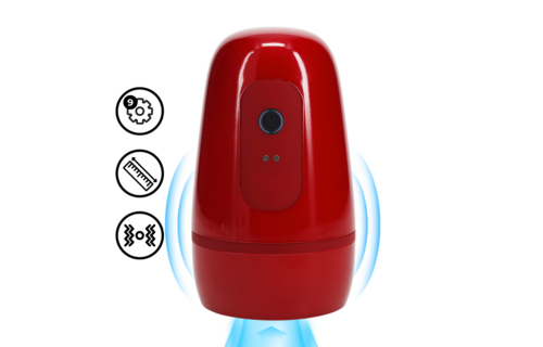 Pulsar - Negatieve Druk Zuig- en Trillingsmasturbator Pomp - Metallic Rood