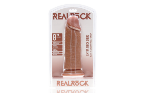 Extra Dik Recht Zonder Ballen 20,3 cm - RealRock Tan Dildo