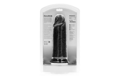 Extra dick, gerade, ohne Hoden, 20,3 cm – RealRock Dildo Schwarz
