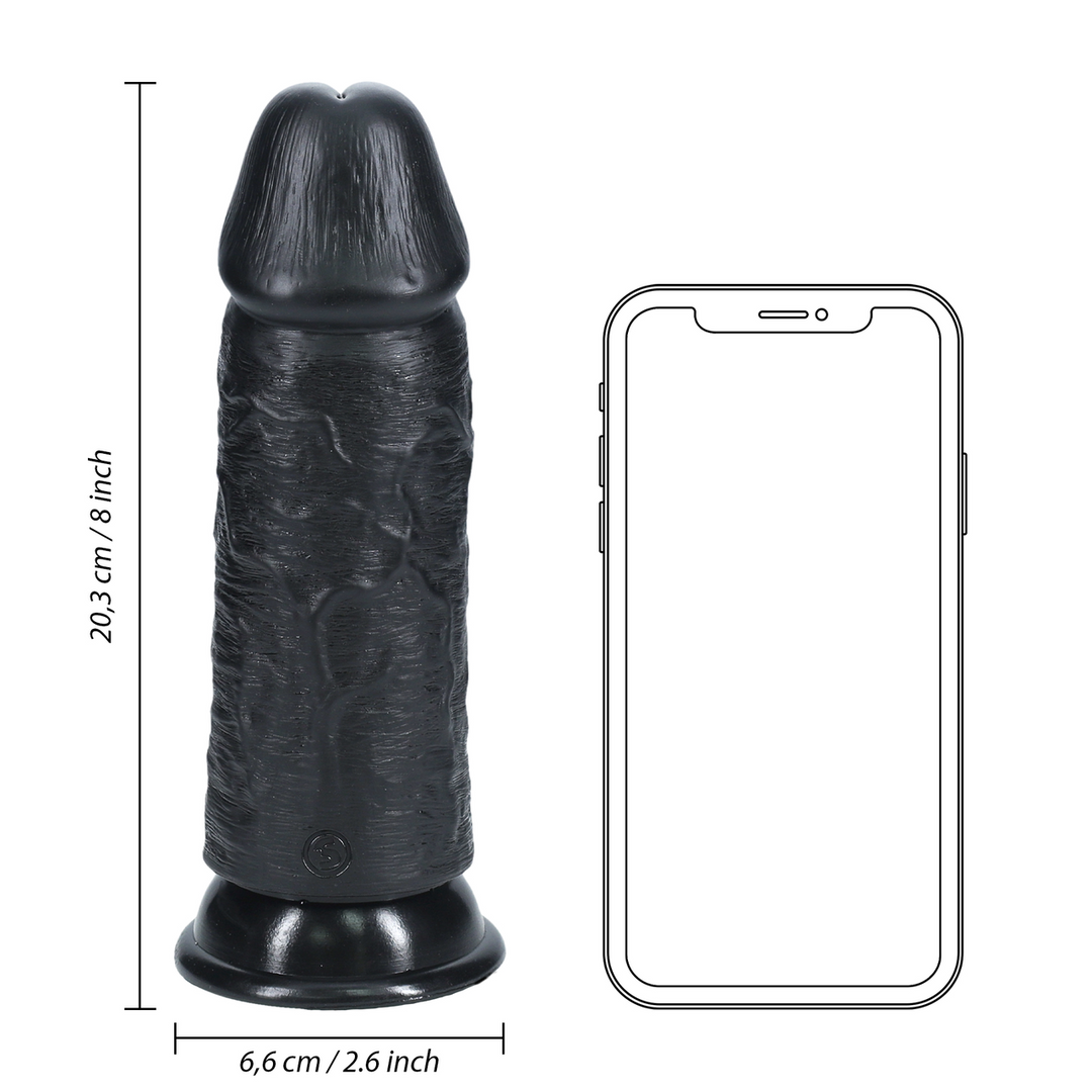 Extra dick, gerade, ohne Hoden, 20,3 cm – RealRock Dildo Schwarz