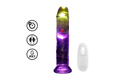LED Vibrerende Rechte Penis 18 cm Transparant | RealRock