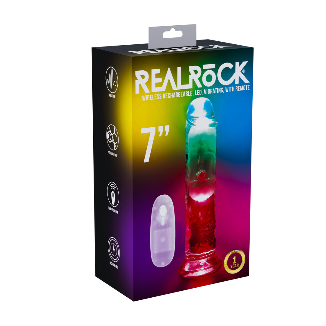 LED Vibrerende Rechte Penis - 7 / 18 cm - Transparant