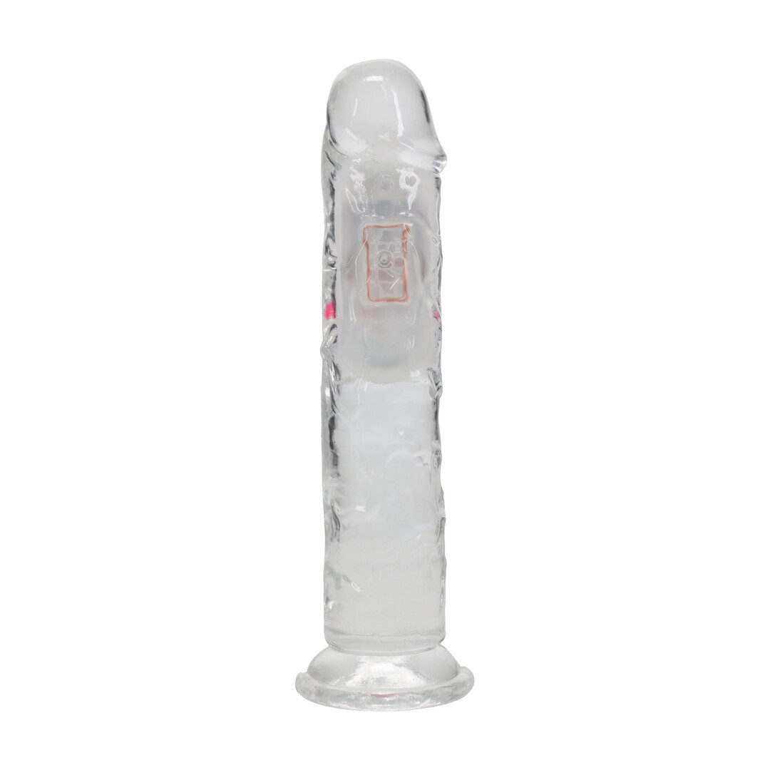 LED Vibrating Straight Cock - 7 / 18 cm - Transparent