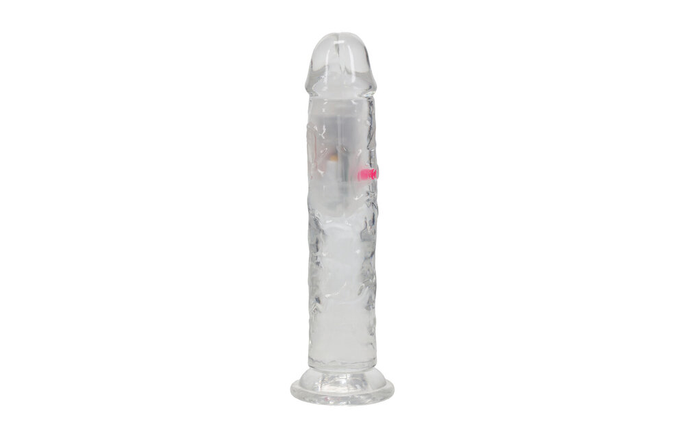 LED Vibrating Straight Penis 18 cm Transparent | RealRock