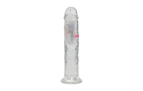 LED Vibrating Gerader Penis - 7 / 18 cm - Transparent