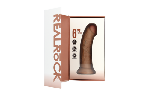 Vibrierender Regular Curved Cock - 6 / 15,5 cm - Tan