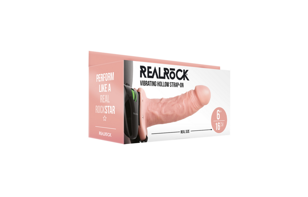 Vibrierender Hollow Strap-On 15,5 cm – RealRock by Shots