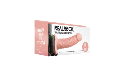 Vibrierender Hollow Strap-On 15,5 cm – RealRock by Shots