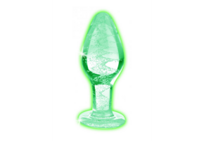 Glow-In-The-Dark Glass Butt Plug 9.6 cm – Radiant Pleasure