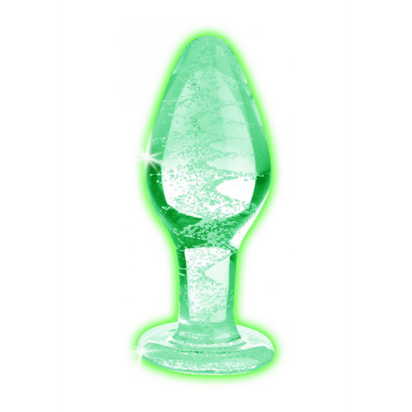 Glow-In-The-Dark Glass Butt Plug 9.6 cm – Radiant Pleasure