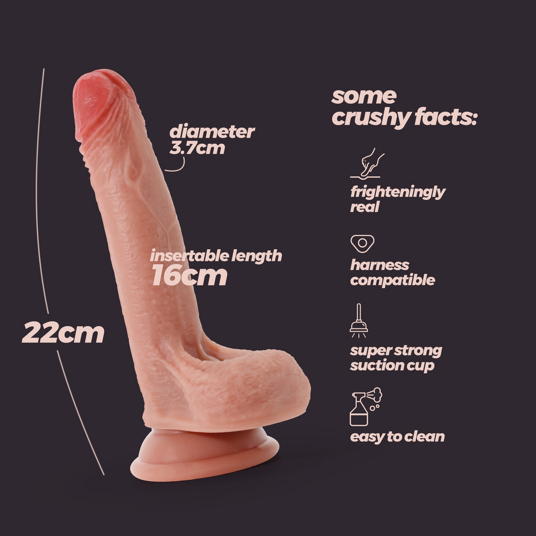 Inviktus - Liquid Silicone Dildo - 8 / 22 cm - Flesh