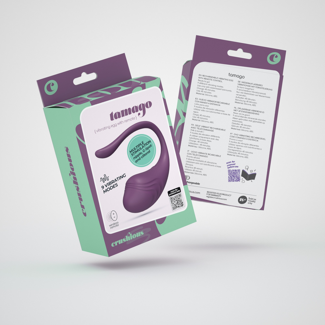 Tamago Vibrating Egg Purple - Rechargeable & Remote Control