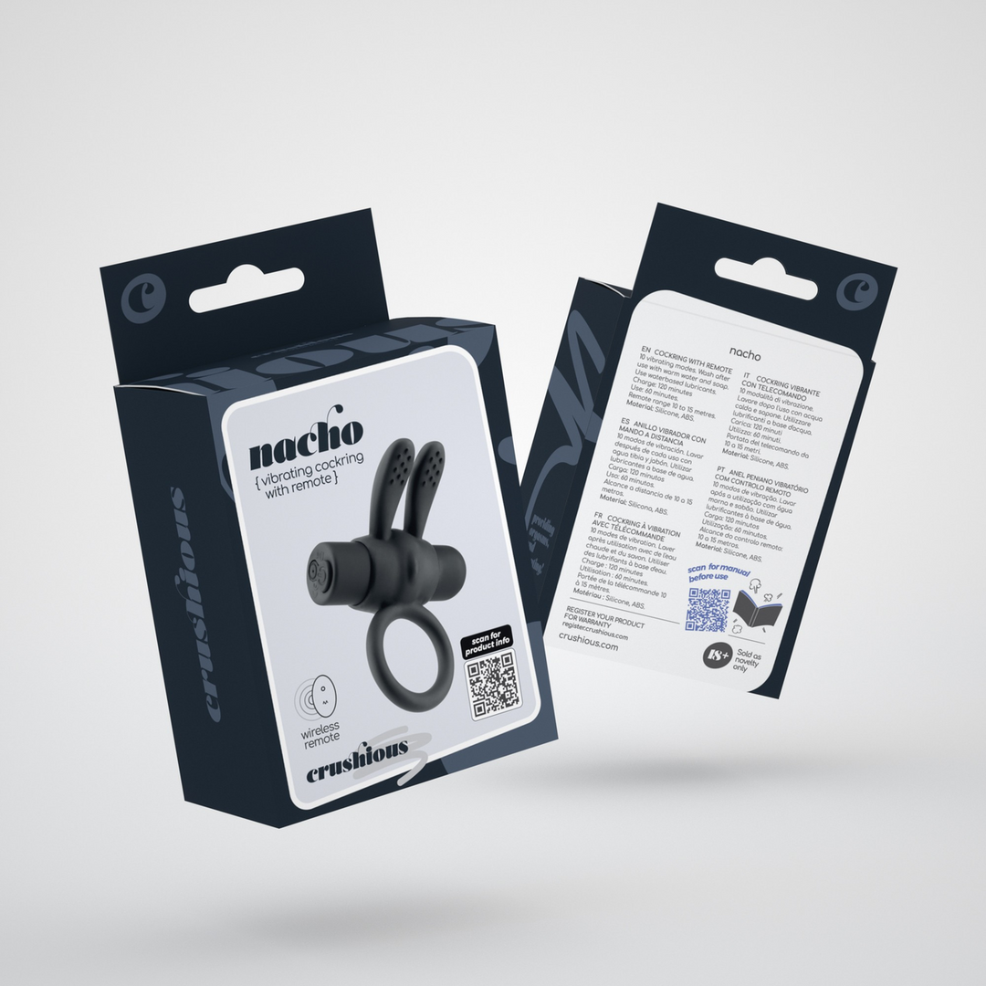Nacho Vibrierender Cockring Schwarz – Fernbedienung & USB