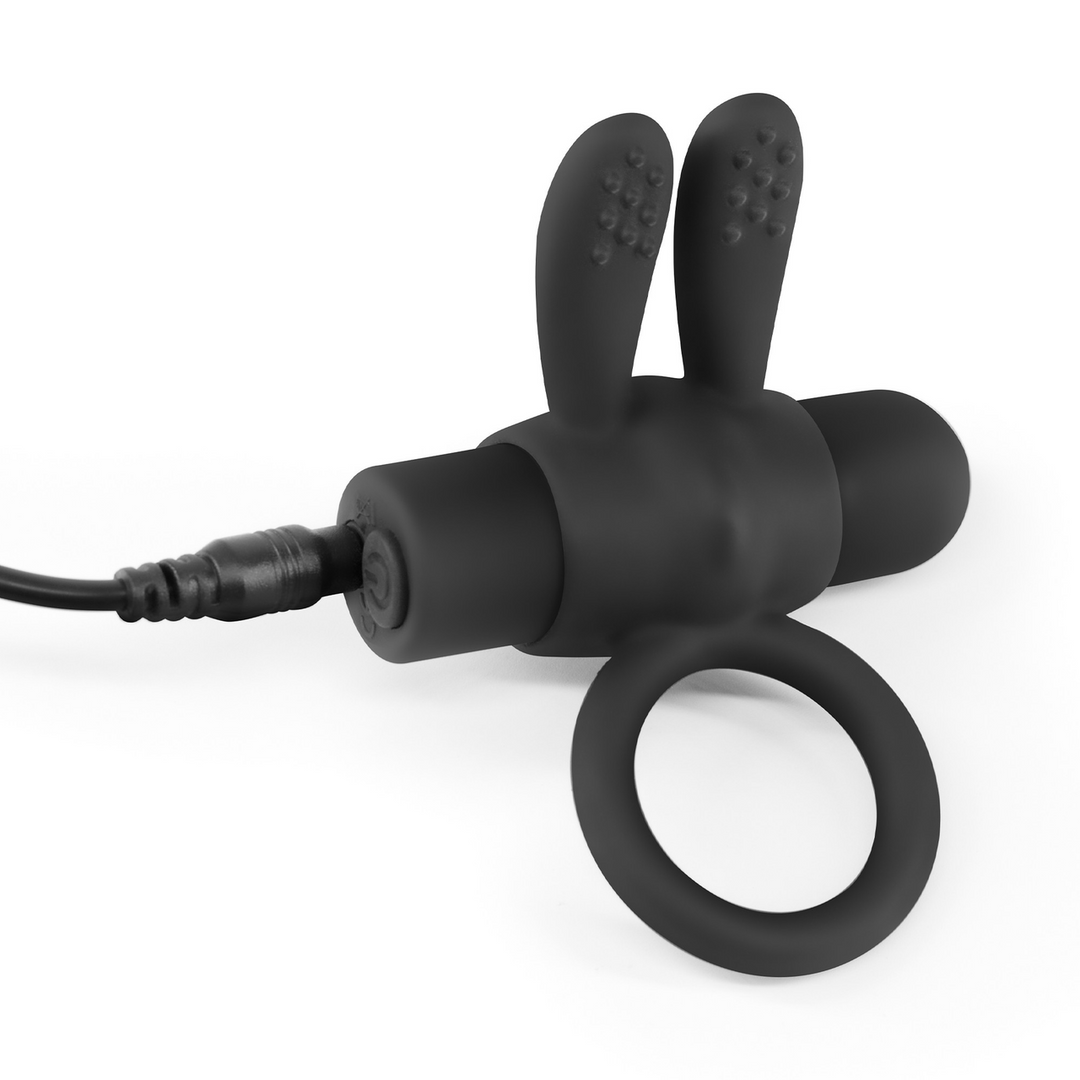 Nacho Vibrating Cock Ring Black - Remote Control & USB