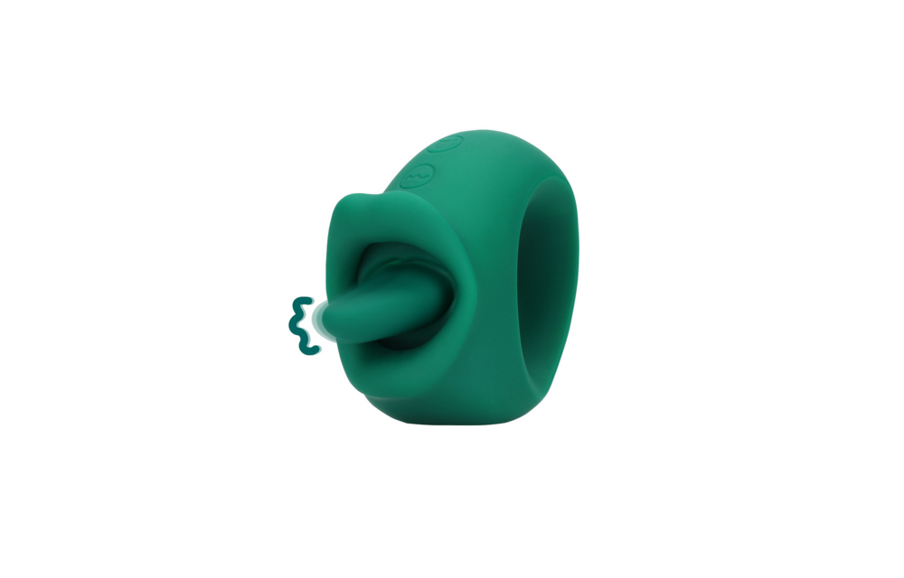 Likkende en vibrerende clitorisstimulator Loveline groen