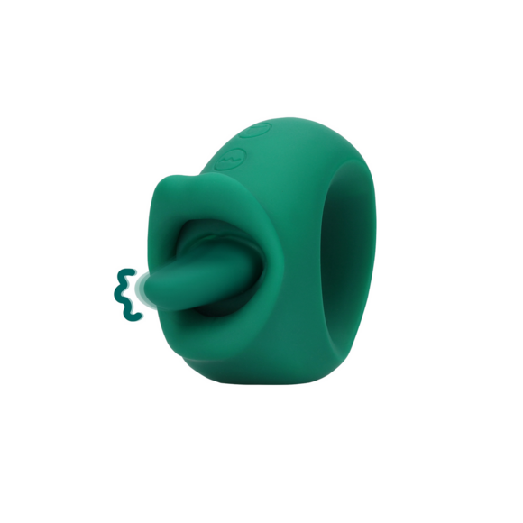 Likkende en vibrerende clitorisstimulator Loveline groen