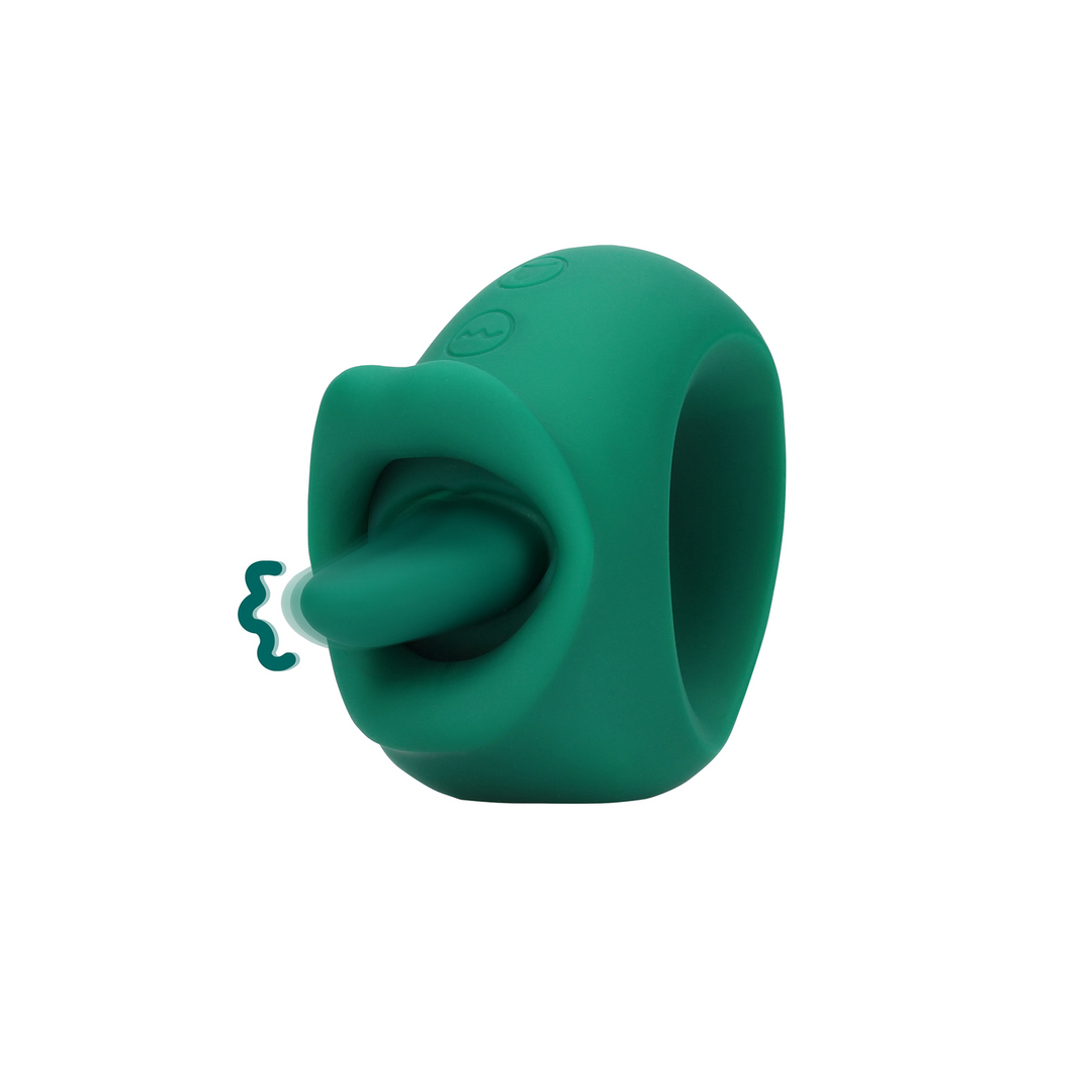 Likkende en vibrerende clitorisstimulator Loveline groen