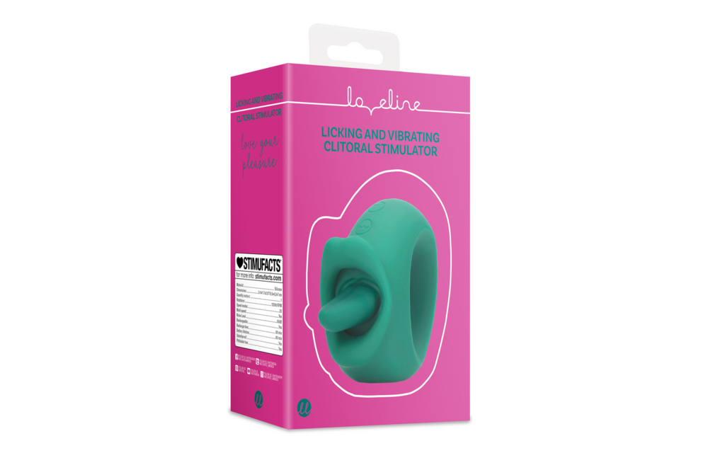 Likkende en vibrerende clitorisstimulator Loveline groen