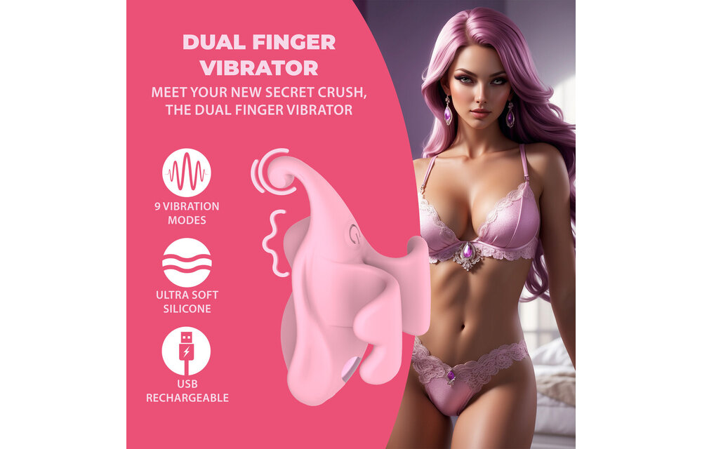Finger-Doppelvibrator Rosa – Verspieltes & intimes Vergnügen