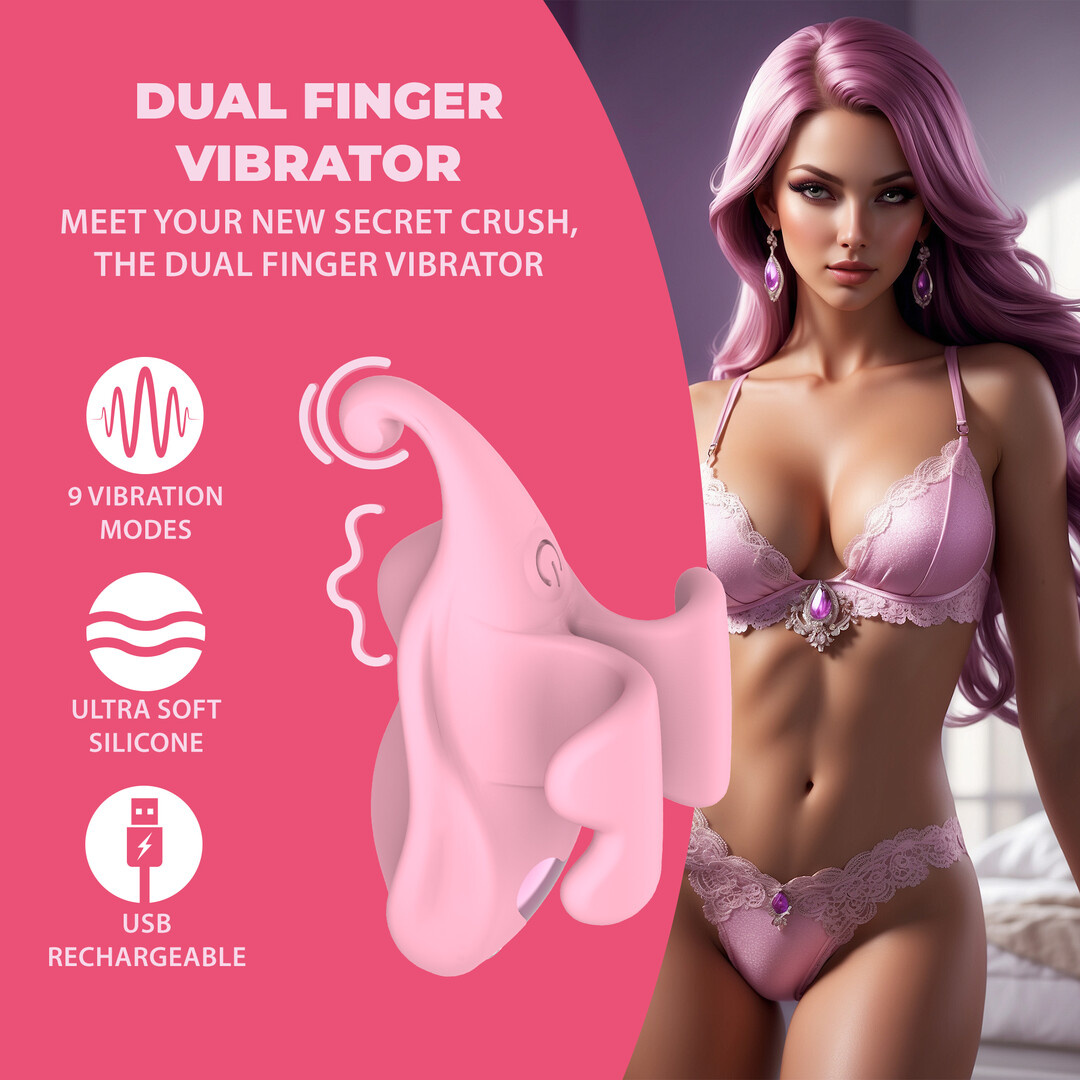 Vinger Dubbele Vibrator Roze - Speels & Intiem Genot