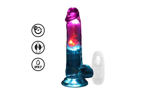 LED Vibrerende Rechte Penis 19,5 cm Transparant | RealRock