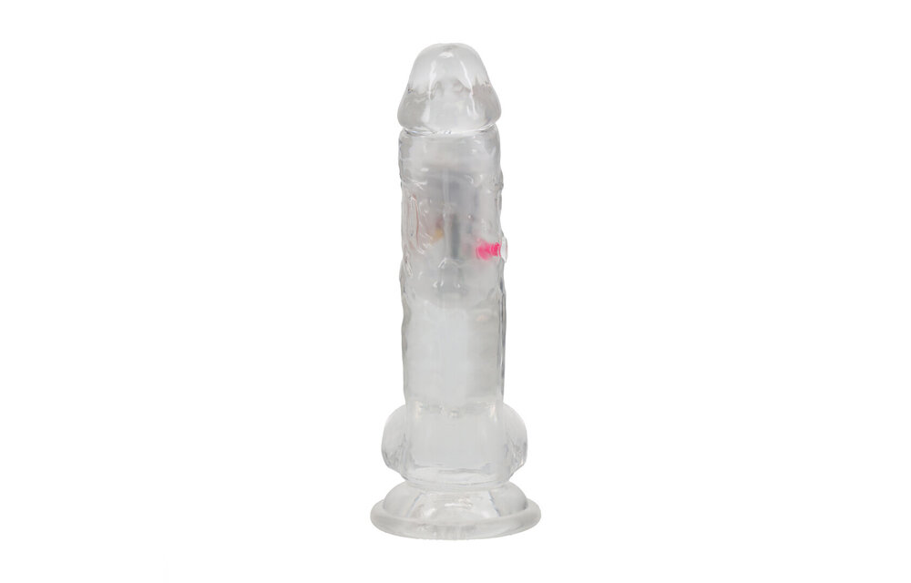 LED Vibrating Straight Penis 19.5 cm Transparent | RealRock