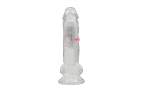LED Vibrating Straight Penis 19.5 cm Transparent | RealRock