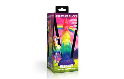 Magic Rider - Unicorn Silicone Dildo - Rainbow