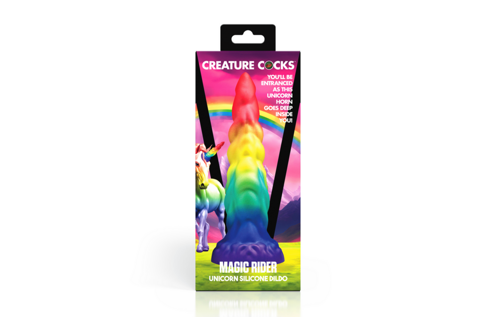 Magic Rider Unicorn Dildo 17.3 cm - Rainbow Silicone