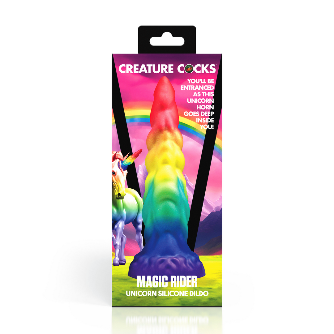 Magic Rider Eenhoorn Dildo 17,3 cm - Regenboog Siliconen