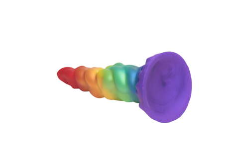 Magic Rider Eenhoorn Dildo 17,3 cm - Regenboog Siliconen