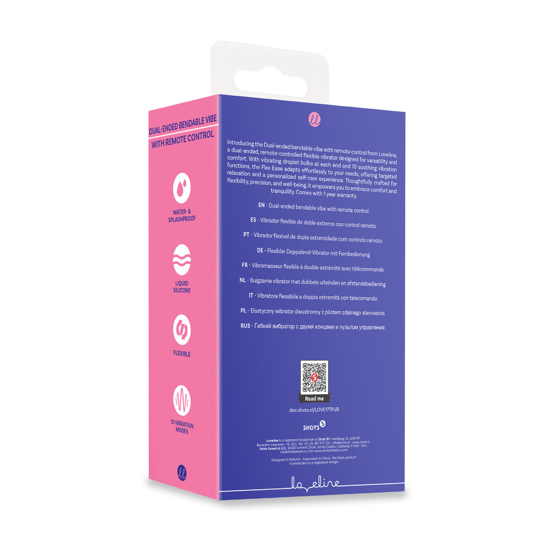Double-Sided Bendable Purple Vibe with Remote Control | Loveline