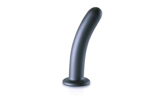Zachte Siliconen G-Spot Dildo 17,7 cm - Gunmetal 6,2 cm