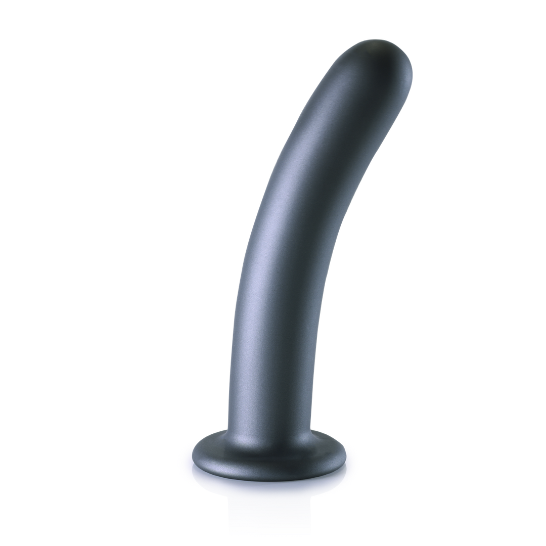 Zachte Siliconen G-Spot Dildo 17,7 cm - Gunmetal 6,2 cm