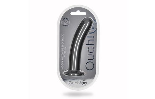 Zachte Siliconen G-Spot Dildo 17,7 cm - Gunmetal 6,2 cm