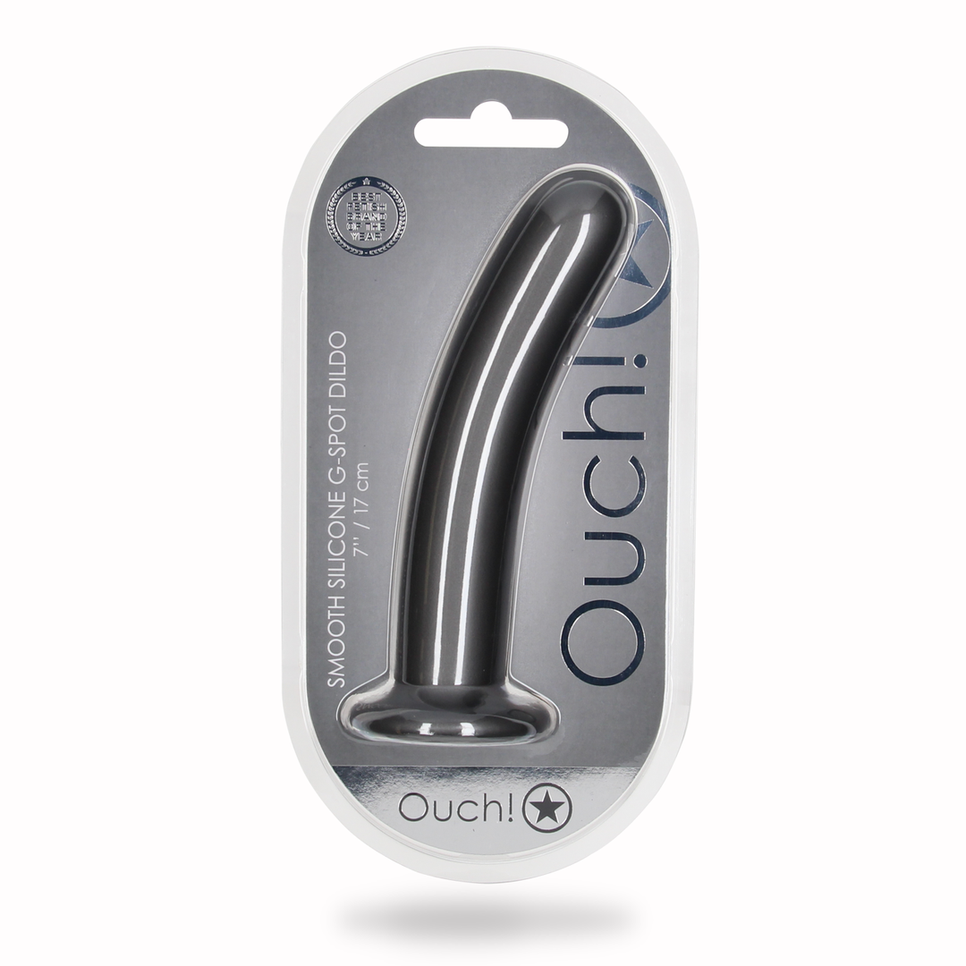 Soft Silicone G-Spot Dildo 17.7 cm - Gunmetal 6.2 cm