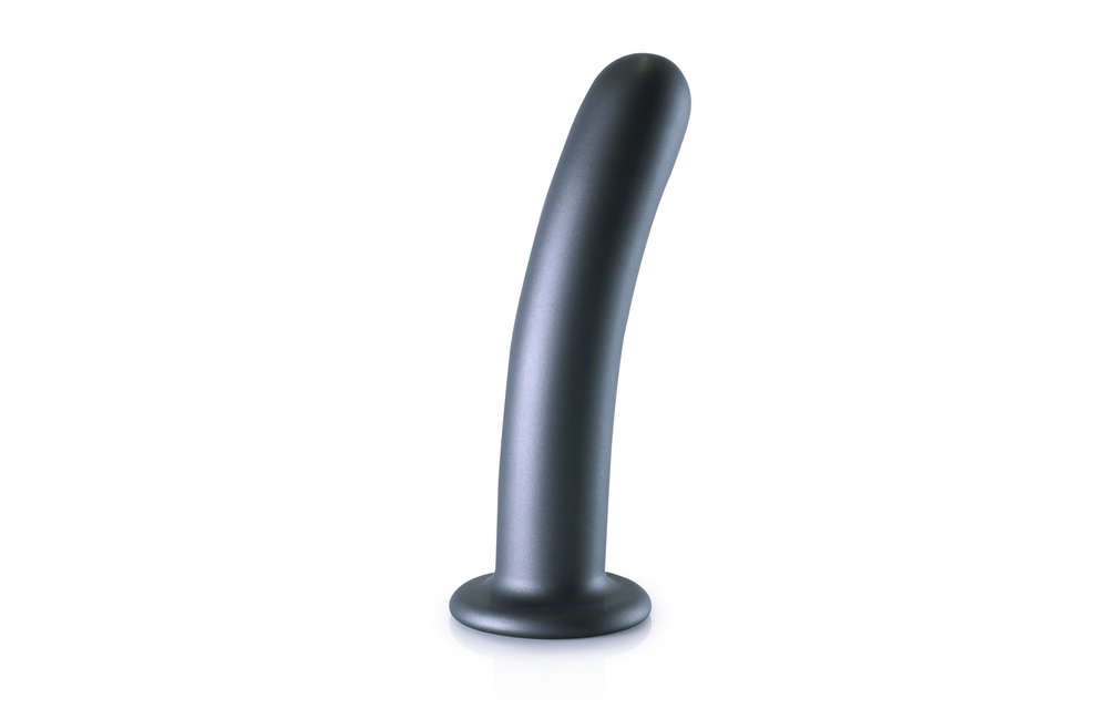Weicher Silikon-G-Punkt-Dildo 17,7 cm – Gunmetal 6,2 cm