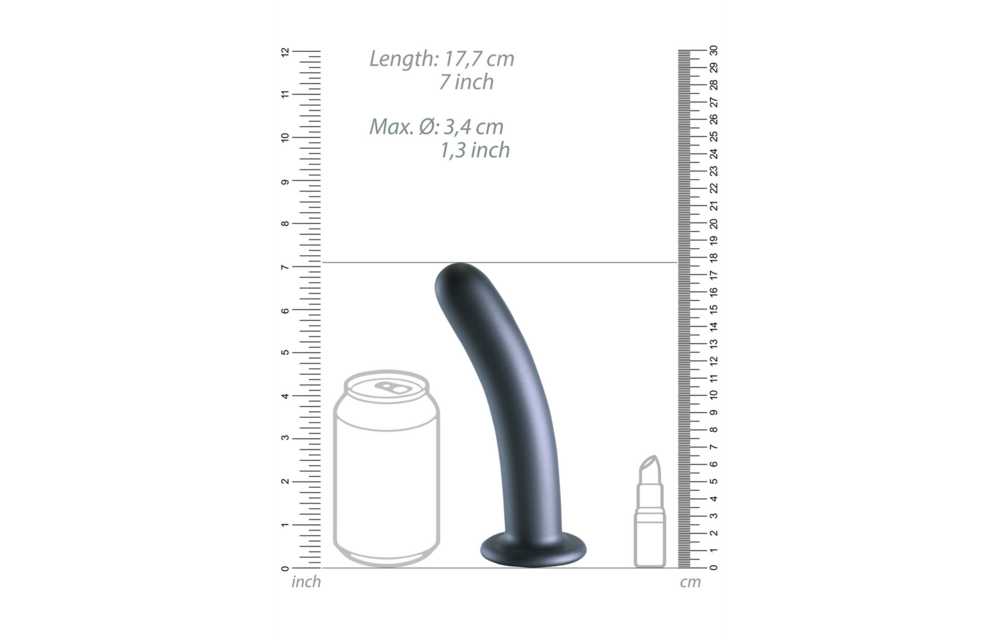Weicher Silikon-G-Punkt-Dildo 17,7 cm – Gunmetal 6,2 cm