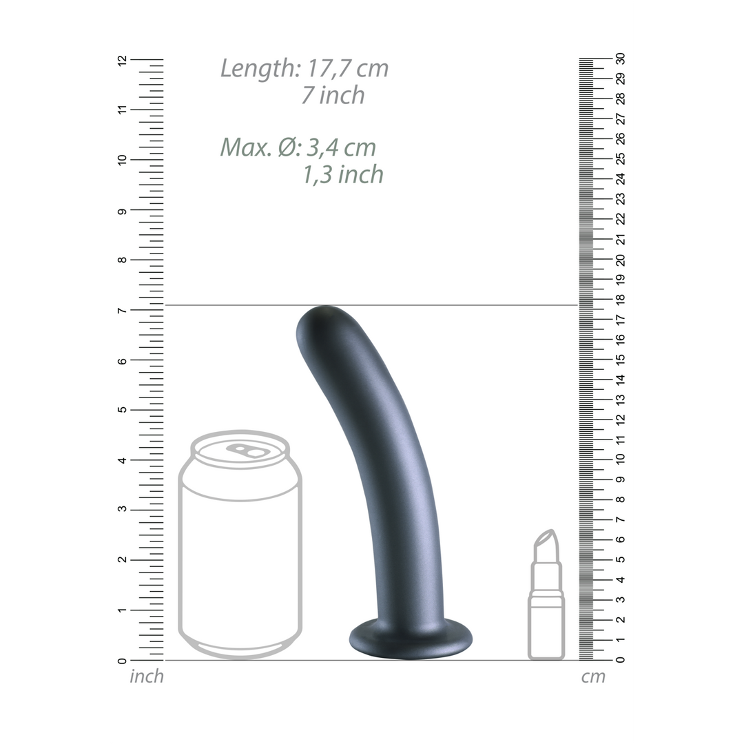 Zachte Siliconen G-Spot Dildo 17,7 cm - Gunmetal 6,2 cm