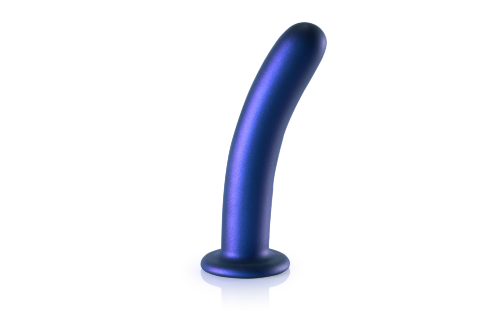 Glatter Silikon G-Punkt Dildo - 7'' / 17 cm - Metallic Blau