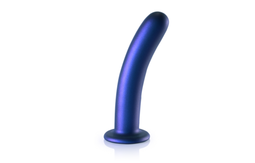 Glatter Silikon G-Punkt Dildo - 7'' / 17 cm - Metallic Blau
