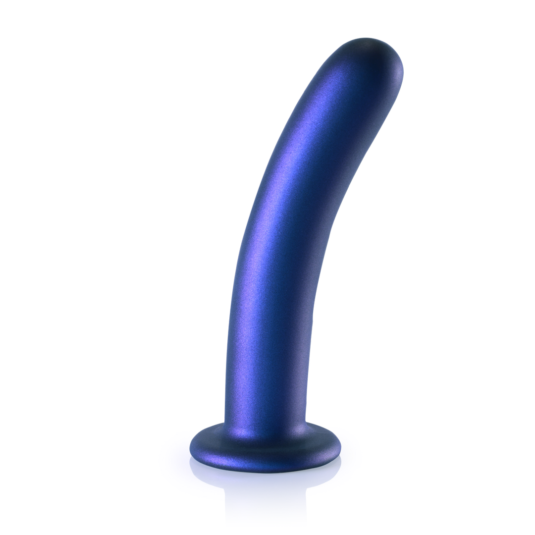Zachte Siliconen G-Spot Dildo 17,7 cm - Metallic Blauw