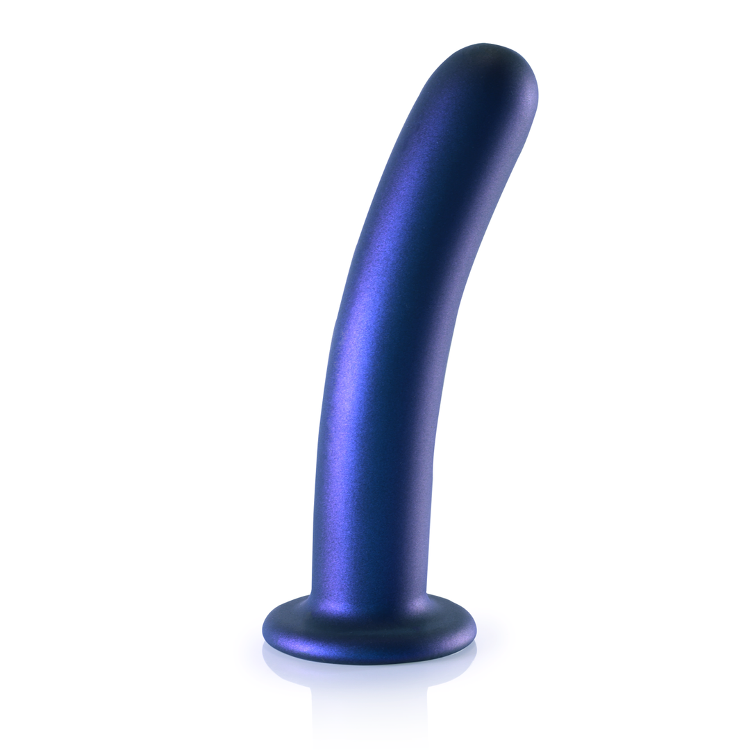 Zachte Siliconen G-Spot Dildo 17,7 cm - Metallic Blauw