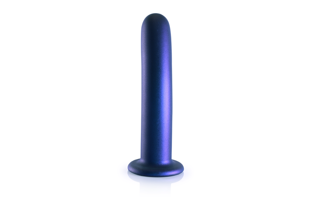 Zachte Silicone G-Spot Dildo - 7'' / 17 cm - Metallic Blauw