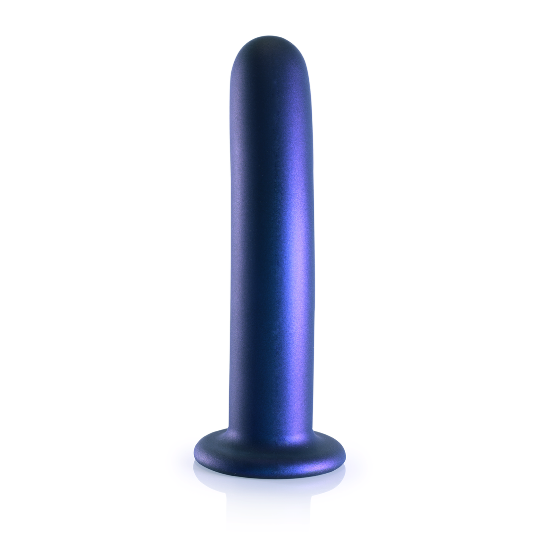 Weicher Silikon-G-Punkt-Dildo 17,7 cm – Metallic-Blau