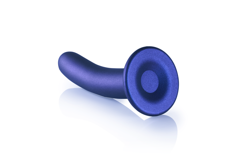 Zachte Silicone G-Spot Dildo - 7'' / 17 cm - Metallic Blauw
