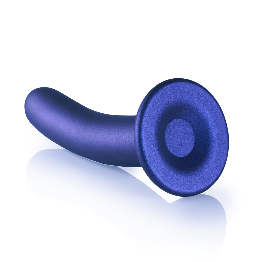 Zachte Silicone G-Spot Dildo - 7'' / 17 cm - Metallic Blauw