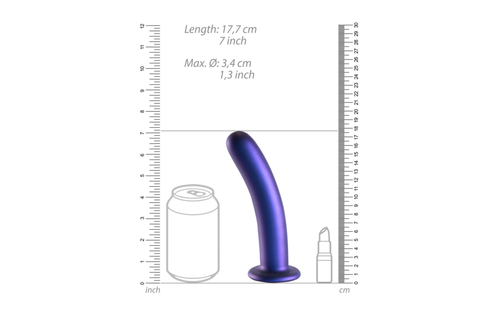 Zachte Siliconen G-Spot Dildo 17,7 cm - Metallic Blauw
