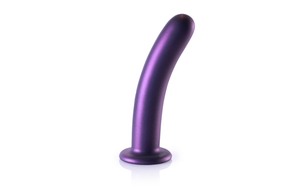 Weicher Silikon-G-Punkt-Dildo 17,7 cm – Metallic-Lila