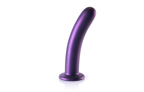 Smooth Silicone G-Spot Dildo - 7'' / 17 cm - Metallic Purple